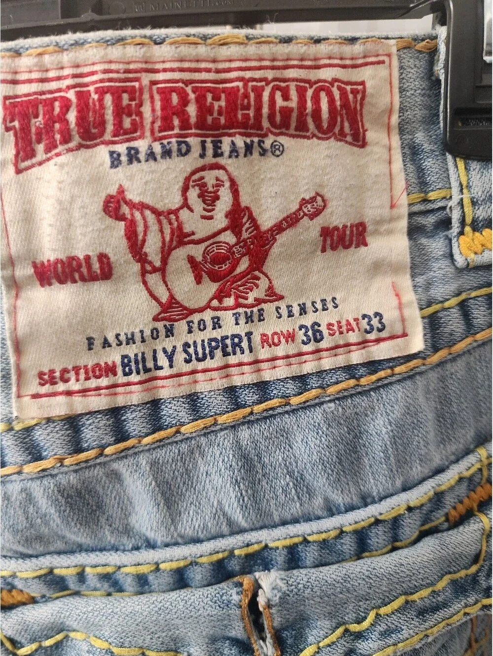 True Religion billy supert Light Wash Denim Jeans Size 36 33L